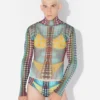 Επανέκδοση – Μπλούζα με Mesh Print και μπλε πουά