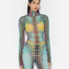 Επανέκδοση – Μπλούζα με Mesh Print και μπλε πουά