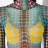Επανέκδοση – Μπλούζα με Mesh Print και μπλε πουά