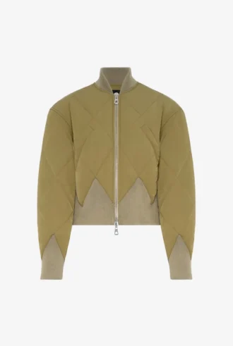 Το καφέ σακάκι bomber με ρόμβους